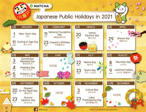 Japan Holidays 2023 - Printable Template Calendar