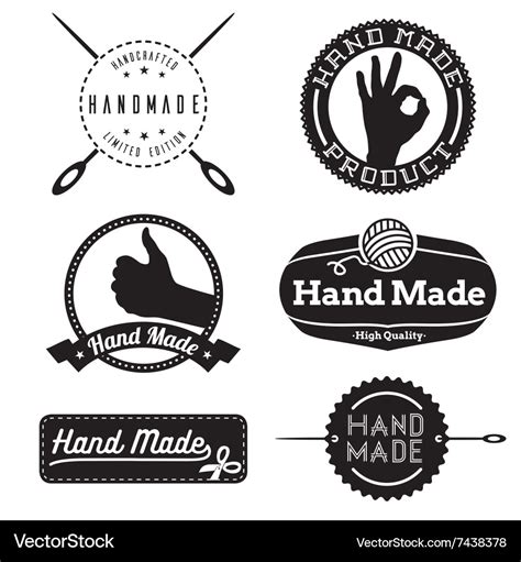 Hand made logo design insignias Royalty Free Vector Image