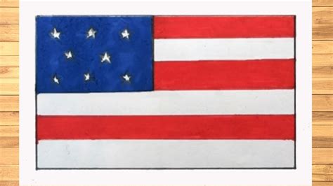 USA Flag Drawing Easy 🇺🇸 How to Draw the US Flag - YouTube