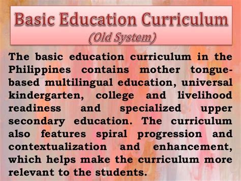 Basic education curriculum