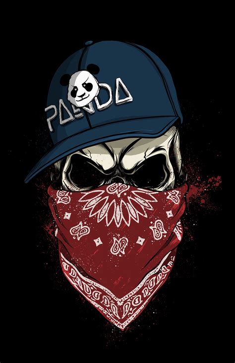 Skull_Panda on Behance | Papeis de parede caveira, Desenhos do caveira, Arte com caveira