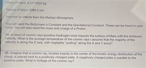 Solved Mass of Mars: 6.4171E23 kg Radius of Mars: 3389.5 km | Chegg.com