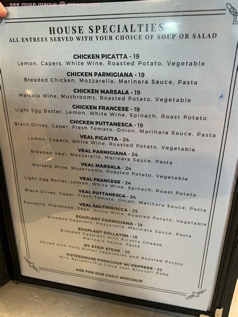 Online Menu of The Italian Grill Restaurant, Sarasota, Florida, 34238 - Zmenu