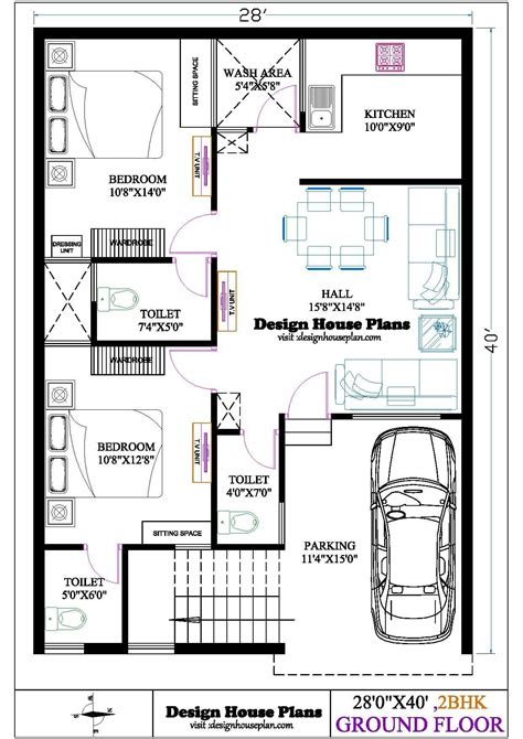 West Facing House, North Facing House, 30x40 House Plans, House Plans 3 Bedroom, 2bhk House Plan ...