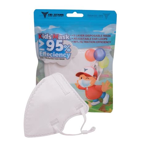 Kids KN95 - 5 Layer Disposable Mask with Adjustable Ear Loops (Pack of ...