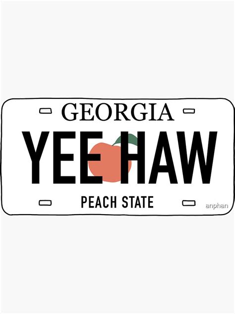 "georgia license plate" Sticker for Sale by anphan | Redbubble