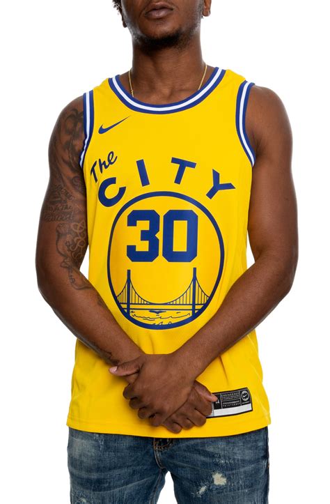 NIKE Stephen Curry Golden State Warriors Hardwood Classic Swingman Jersey BQ8109 729 - Shiekh