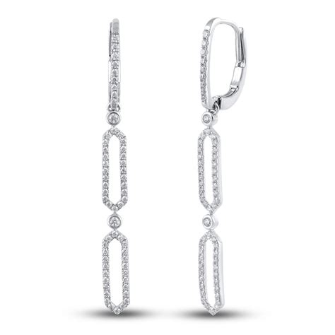 Diamond Drop Earrings 1/2 ct tw Round 14K White Gold | Jared