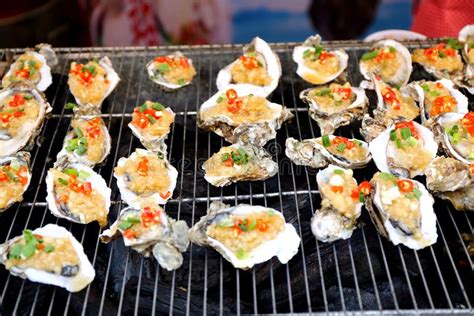 Grilled Oyster Seafood Chinese Cuisine Food Stock Photo - Image: 48065492