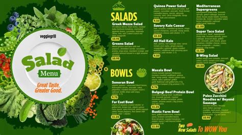 Salad Menu Board Template - Restaurent Menu