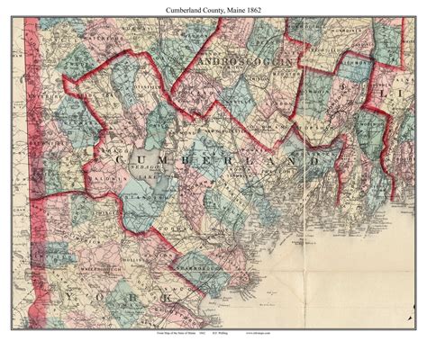 Cumberland County, Maine 1862 - Old Map Custom Reprint - Counties Other - OLD MAPS