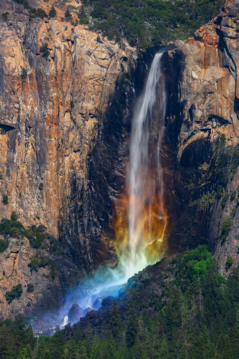 Rainbow Colors On Bridalveil Falls Yosemite Natl Park Print | Photos by Joseph C. Filer