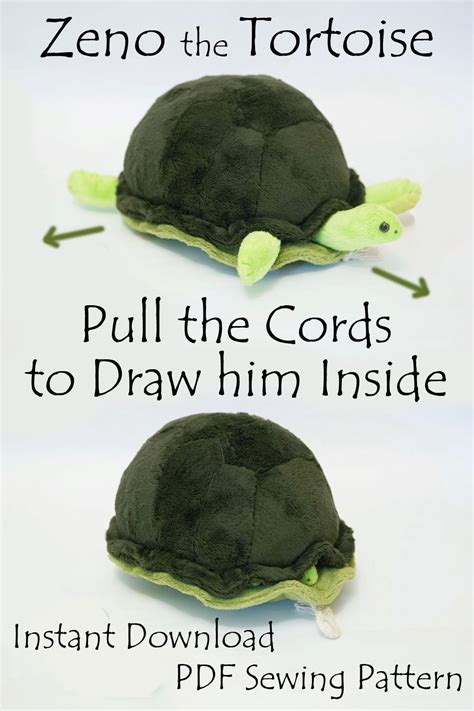 Turtle Softie PDF Sewing Pattern Interactive Soft Toy That Goes in and ...