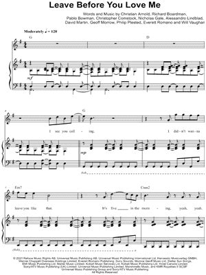 Leave Before You Love Me Sheet Music Sheet Music to download and print