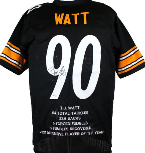 TJ Watt Autographed Black Pro Style STAT Jersey-Beckett W Hologram *Bl – The Jersey Source