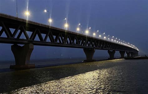 Padma Bridge lights up night sky-Bangladesh : bridgeporn