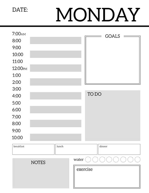 Daily Planner Printable Template Sheets - Paper Trail Design | Weekly ...