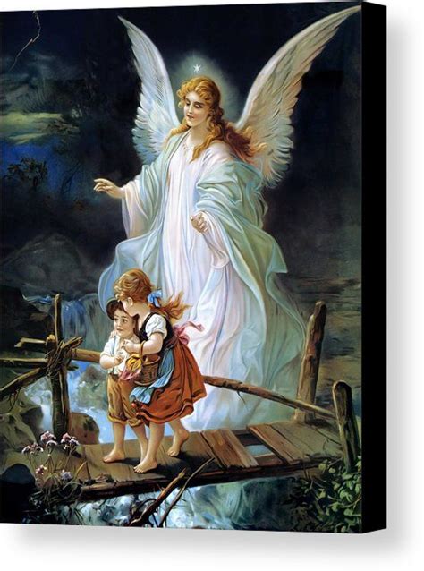 Guardian Angel Watching Over Children On Bridge Canvas Print / Canvas ...