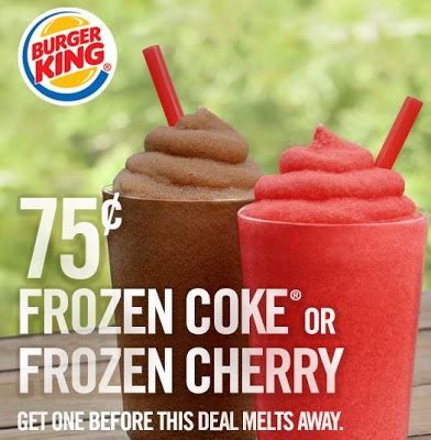 Get a Coke or Cherry ICEE at Burger King for just 75 cents www.daddigsfood.com