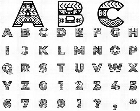 Tribal Font Alphabet