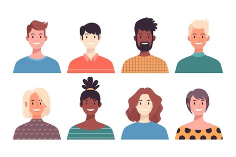 Vector Templates: Multiracial People Avatars (Free Download) | IMGPANDA ...