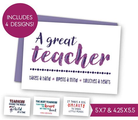 School Teacher Quotes Printable Card Bundle, Teacher Appreciation Day ...