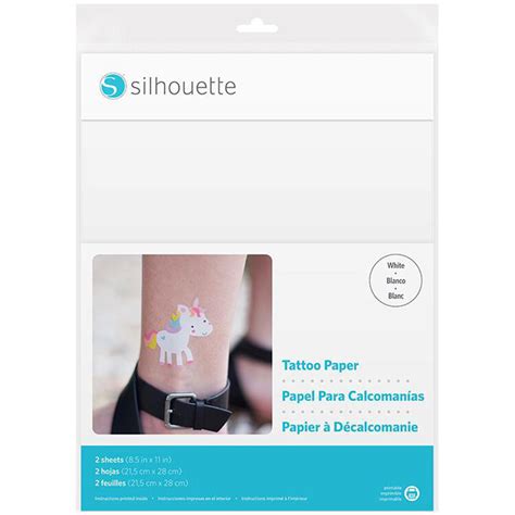 Silhouette Printable Temporary Tattoo Paper MEDIA-TATTOO-WHT B&H