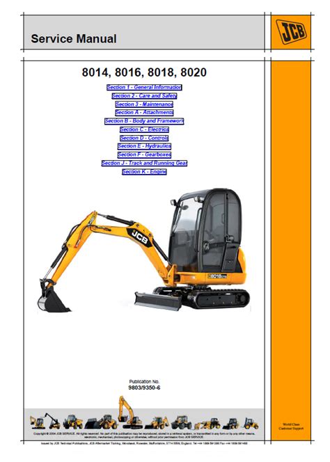 Download JCB Excavators 8014 8016 8018 8020 Service Manual PDF