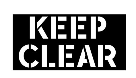 KEEP CLEAR Stencil. (500 x 280mm) - Stickerboy Graphics and design