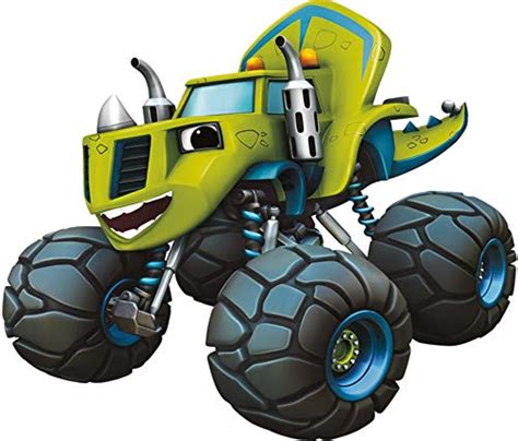 Buy 9 Inch Zeg Yellow Dinosaur Truck Decal Blaze and The Monster Machines Trucks Repositionable ...