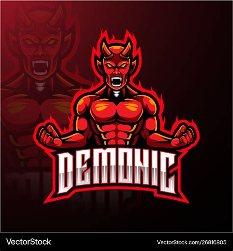 Angry red devil mascot logo design Royalty Free Vector Image