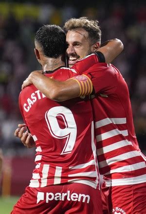 Girona Players Celebrate After Scoring During Editorial Stock Photo ...