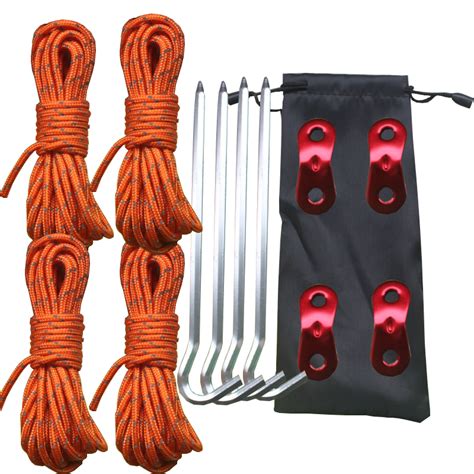 Outdoor Camping Tent Accessories Set 4m Reflective Rope Aluminum Alloy ...