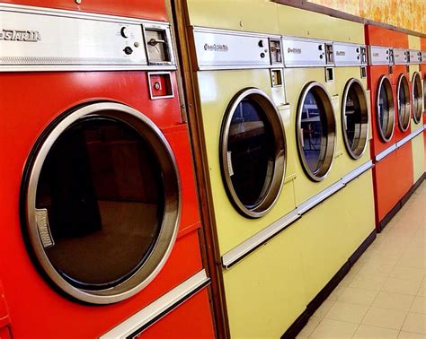 Royalty-Free photo: Red and yellow front-load clothes dryers | PickPik