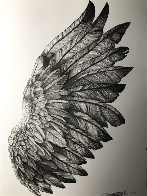 Feathers for inktober | Angel wings art, Wings drawing, Wings art