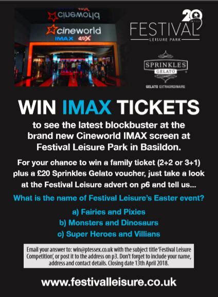 Win Imax Tickets | Primary Times