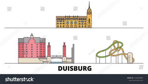 Germany Duisburg Flat Landmarks Vector Illustration Stock Vector (Royalty Free) 1336260083 ...