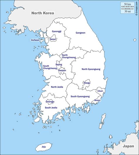 South Korea Geography Map