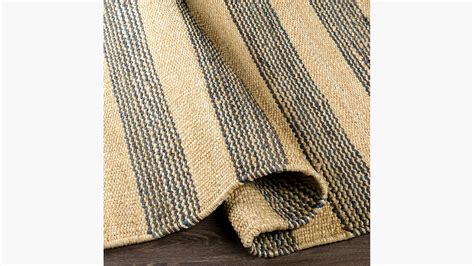 Navy Wide Stripe Jute Wide Stripe Jute Rug | 8' x 10' | The Inside Furniture