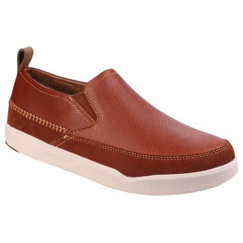 Hush Puppies Mens Lazy Genius Brown Casual Slip-On Shoes