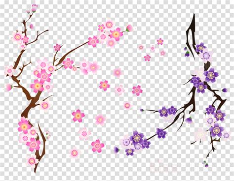 Clip Art Cherry Blossom Transparent Background / Japan Cherry blossom Vector graphics Branch ...