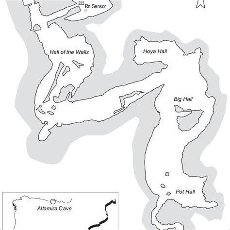 Location and ground plan of the Altamira Cave. | Download Scientific ...