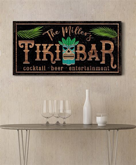 Personalized Tiki Bar Sign Tiki Bar Decor Coastal Bar Sign Man Cave Sign Vintage Tiki Decoration ...