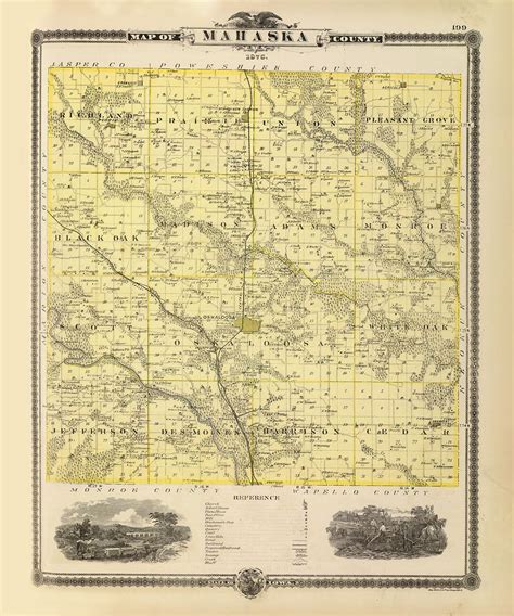 1875 Map of Mahaska County Iowa - Etsy