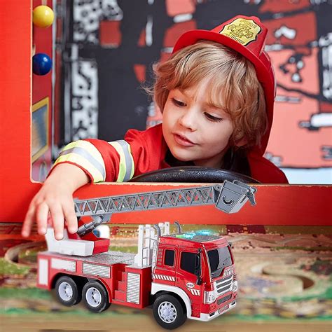 Children's Fire Truck Sound And Light Toy With Extendable Ladder Large Friction (hy) | Fruugo AE
