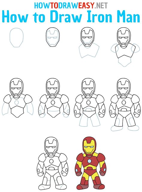 How to draw iron man step by step – Artofit