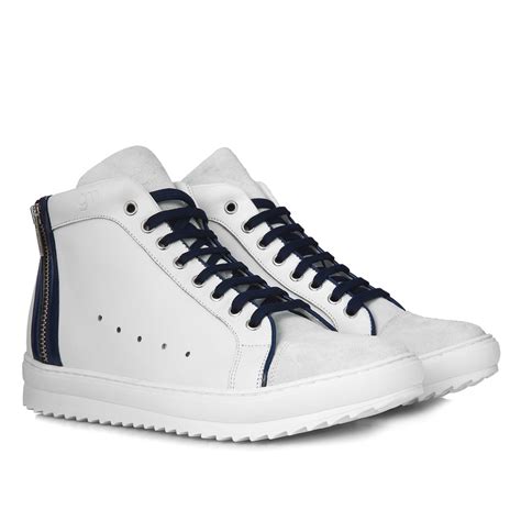 Olympia - Elevator Sneakers in Suede Leather from 2.4 to 3.1 inches