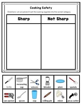 Kitchen Safety For Kids Worksheets