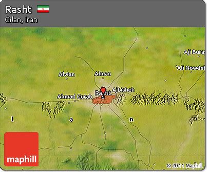 Free Satellite Map of Rasht