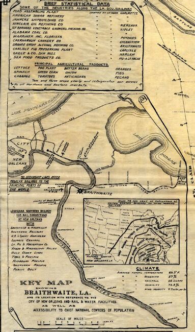 Ricketts, Seghers, & Dibdin. Key Map Showing Braithwaite, LA. And Its ...